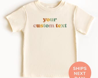 Camiseta personalizada com texto, camiseta retrô personalizada para crianças pequenas, camiseta infantil personalizada com nome, camiseta com nome personalizado, presente de aniversário, camiseta para crianças pequenas