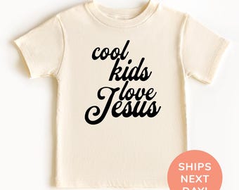 Cool Kids Love Jesus Shirt, Christian Youth Shirt, Faith Graphic T-Shirt, Religious Shirt for Kids, Church Kids Shirt, Christian Bible Verse
