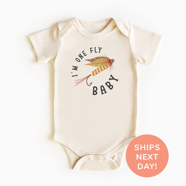 I'm One Fly Baby Shirt and Onesie®, Fly Fishing Toddler & Youth Shirt, Fishing Buddy Kids Shirt, Fly Fisher Shirt, Outdoor Baby Bodysuit