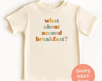 Maglietta e tutina What About Second Breakfast® Maglietta divertente per bambini e ragazzi Maglietta divertente per neonati per regalo per baby shower