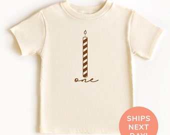 One Shirt and Onesie®, First Birthday Toddler Shirt, Birthday Candle Shirt, 1st Birthday Party Shirt, Birthday Gift, Birthday Bodysuit