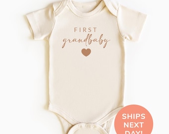 First Grandbaby Shirt and Onesie®, Pregnancy Announcement Shirt for Grandma, New Baby Gift, Baby Coming Soon, Baby Reveal Bodysuit