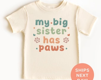 Meine große Schwester hat Pfoten Shirt und Onesie®, Lustiger Hund Sibling Shirt, Neugeborenen Bodysuit, Hunde-Liebhaber-Shirt, Baby-Dusche-Geschenke, Säugling Outfit