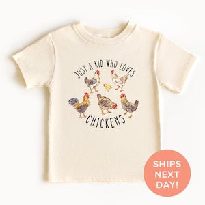 Just A Kid Who Loves Chickens Shirt and Onesie®, Chicken Lover Shirt, Backyard Chicken Shirt, Farmer Kids Shirt, Farm Shirt for Kids