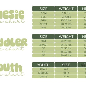 a set of three sizes for a child's height chart