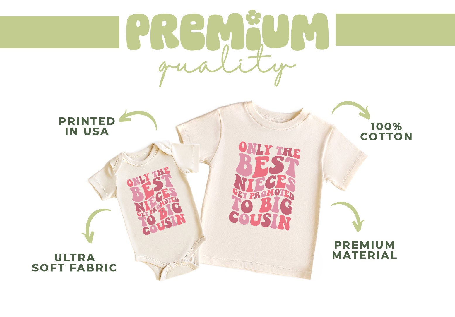 Only The Best Nieces Get Promoted To Big Cousin Shirt  and Onesie®, Niece Toddler & Youth Shirt, Cool Cousins Club Shirt, Big Cousin Shirt