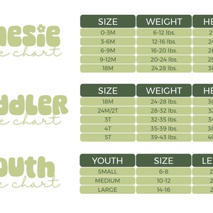 a set of three sizes for a child's height chart