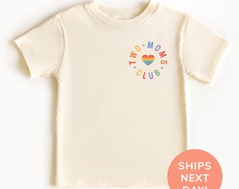Two Moms Club Shirt, Retro Toddler Shirt, Pride Baby Onesie®, Pride Kids Shirt, LGBTQIA+ Kids Shirt, Pride Mom Gift