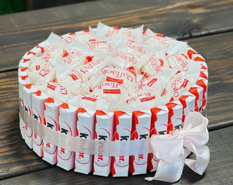 Unique Kinder Chocolate and Raffaello Candy Cake – Edible Gift Idea