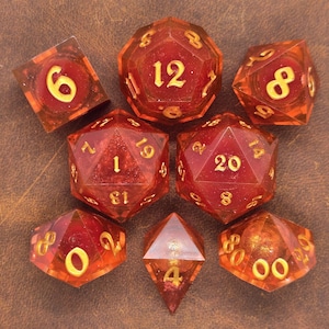 Fireball 8pc rpg dice set