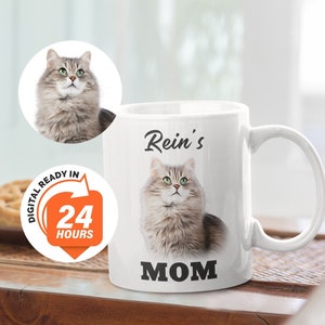 Custom Cat Mug - Personalized Cat Mug with Photo & Name - Custom Pet Mug - Cat Mom Mug - Gift for Pet Lovers - Cat Coffee Mug