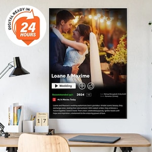 Personalisiertes Paar Geschenk, Personalisiertes Paar Poster, Lila Poster, Valentinstag Geschenk, Personalisiertes Filmplakat, Filmposter