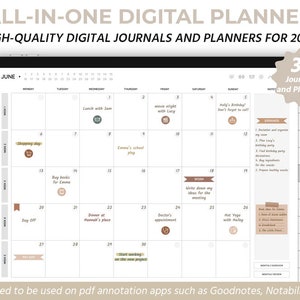 2024 Digitaler Kalender | DATIERT Goodnotes Digitaler Planer 2024 | Digitales Journal | Tagesplaner | iPad Planer | Tagesplaner / Notability Planer