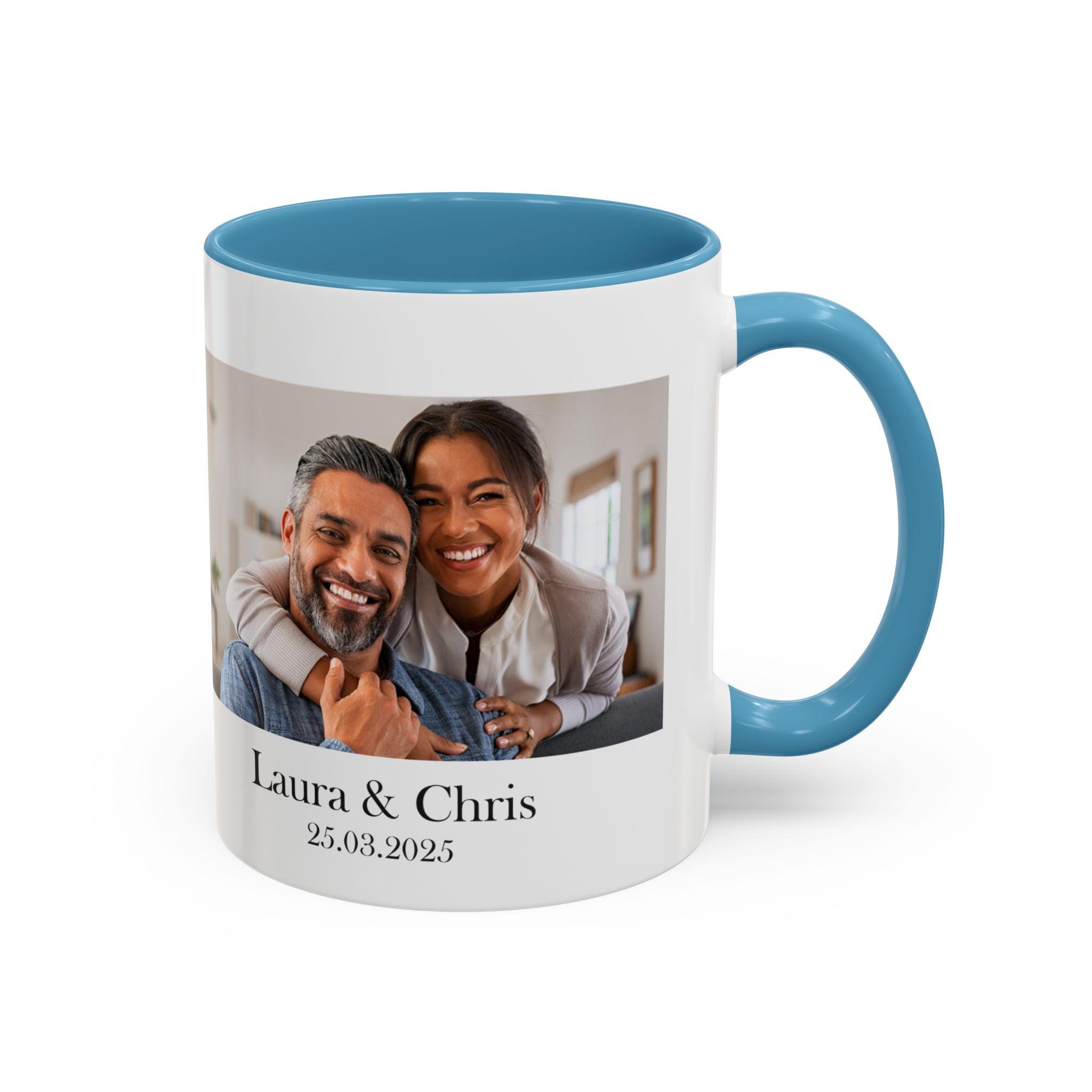 Personalized Photo Coffee Mug, Custom Text, 11oz Ceramic Mug - Etsy