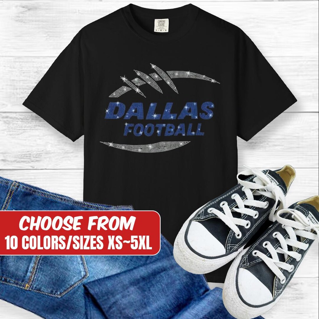 Customizable Dallas Rhinestone Designs, Personalized Football Shirts ...