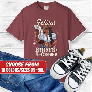 Boots on the Ground Tshirt, Cowgirl Chic, Western Wear, Line Dance Tshirt, Cowgirl Boots, Trail Ride Shirt, Black Rodeo, Boots Shirt