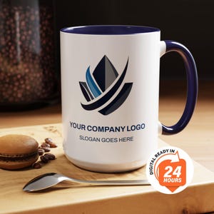 Custom Logo Mugs for Business, Bulk Orders, Personalized Company Logo Cups, Corporate Gifts, Branded Mugs, Custom Promotional Drinkware 15oz