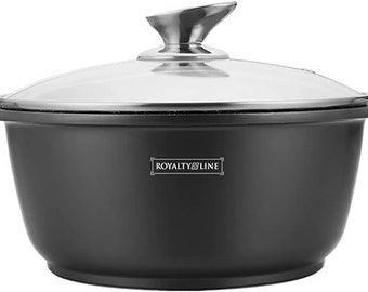 Saucepan with glass lid - Induction - Royalty-Line - Black - 24 cm 3.8L