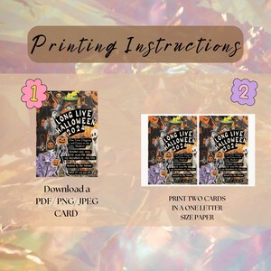Printable at home y2k retro theme Halloween Party Invite