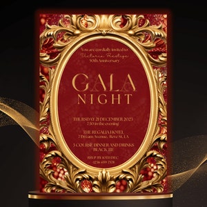 Antique Gala Invitation- Oriental Corporate Party Invitation Editable Template Business Anniversary Invite Banquet Invitation Printable Gala