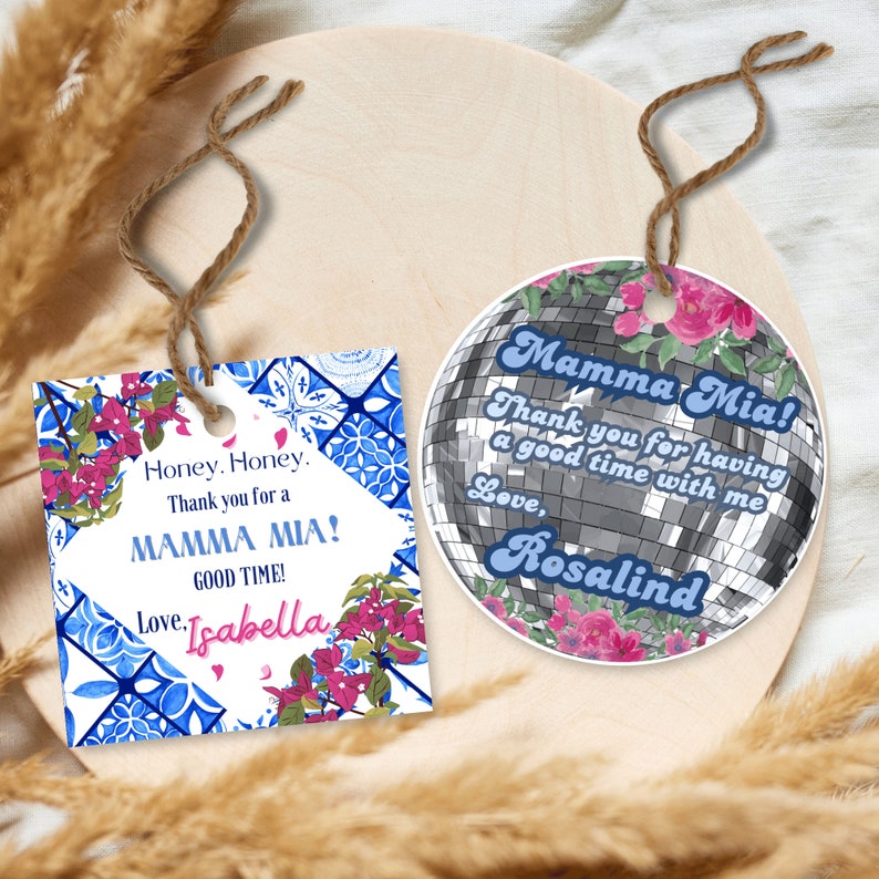 Mamma Mia Thank You Tags for Birthday Party Mamma Mia Bridal Shower ...