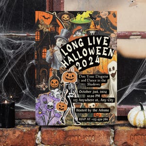 vintage Halloween Costume party invitation template