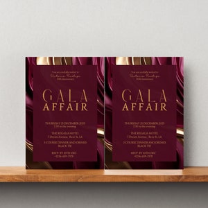 Editable Business Anniversary Invitation template for Gala invites