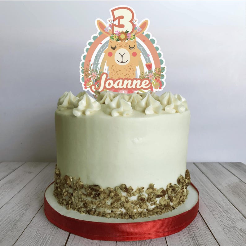 Llama Cake Topper Printable- Alpaca Cake Topper Cupcake Topper Little ...