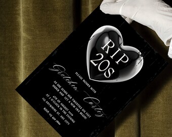 Death to 20s Invites - Black 30th Birthday Invitation for her Y2k Invitation Funeral for my youth Invites RIP 20s Invite In My thirties era
