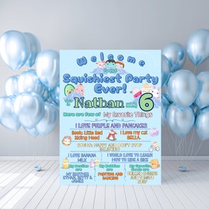 Squishmallow Birthday Boy Welcome Sign Template- Blue Welcome Sign Squishy Squishmallow Birthday Yard Sign Squishmallow Party Poster Sign