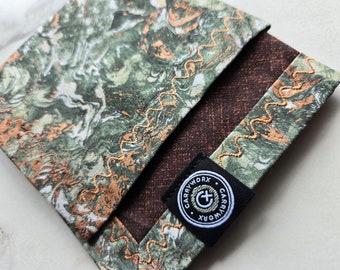 EDC Hank | Green Copper Metallic Swirl Handkerchief | Everyday Carry | EDC Gear | Pouch Divider | 9.5"