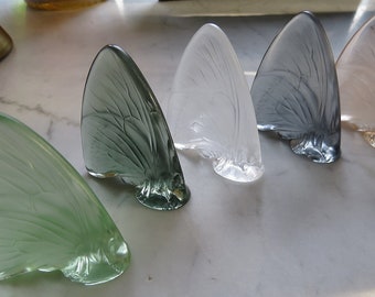 Lot of 5 Lalique France Butterfly Small Glass Sculptures 2.25" Signed