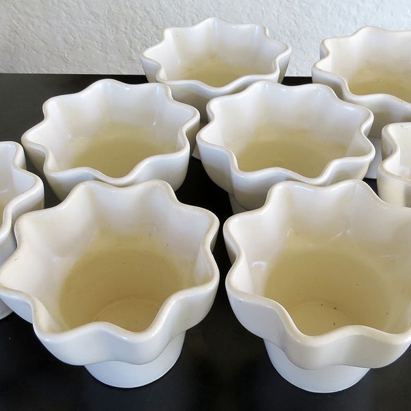 Set Of 8 Glazed Ceramic Flower Planter Plant Pots Imperial USA 41