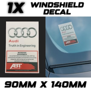 1x Audi Promotional Logo Car Auto Windshield Decal Sticker 90mm x 140mm