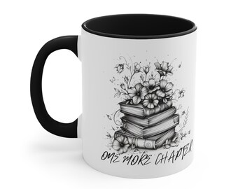 One More Chapter Mug, Gift for Book Lover, Celestial Floral Book Mug, Reading Mug, Flower Book Mug,Book Lover Mug,Librarian Mug,Teacher Gift