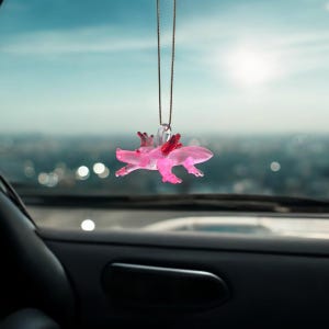 NEUE Rosa Axolotl Glasgeblasene Ornament Figurine Rückspiegel Auto-Zubehör
