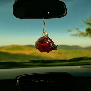 Ladybug Glass-blown Ornament Figurine Rear-view Mirror Car Accesories