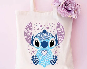 Stitch Party Tote Bag,Disney Kids Tote Bag,Disneyland Tote,Disney World Bag,Stitch Lilo Cartoon Tote Bag,Disney Vacation Tote,Kids Youth Bag