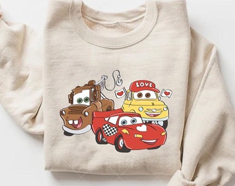 Lightning McQueen Holley Rod Raoul Shirt,Cars Valentine Sweatshirt,Cars Movie Family Shirt,Pixar Cars Shirts,Womens Valentines Day T-shirt