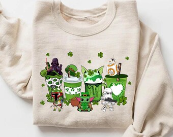 Disney St Patrick's Day Shirt,Star Wars St Patrick's Day,Star Wars Characters Shamrock Shirt,Patrick's Day T-Shirt,Disney Matching Shirt