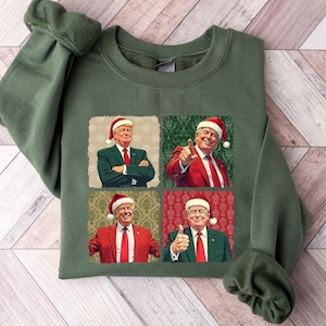 Humorous Trump Christmas Sweatshirt,Christmas Santa Trump Shirt,Christmas Republican Sweater,Funny Trump T-shirt,Funny Xmas Shirt