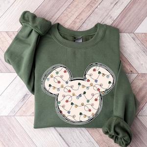 Mickey Mouse Christmas Lights Sweater, Disneyland Family Matching