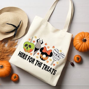 Halloween Tote Bag,Disney Tote Bag,Here for The Treats Bag,Disney Trip Gift,Spooky Season,Custom Tote Bag,Trick or Treat,Disneyland Gift