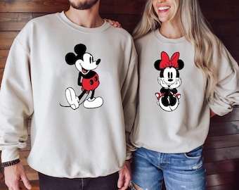 Disney Couples Mickey And Minnie Mouse Classic Portrait T-shirt,2025 Family Vacation Sweatshirt,Disney Matching Shirt,Disney Trip T-shirt