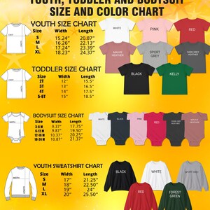 a poster showing the sizes of children's clothing