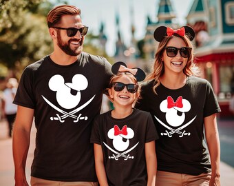 Custom Disney Pirates Family Shirts Disney Pirates of Caribbean Shirt,Pirate T-shirt,Pirate's Life Tee,Mickey and Minnie Disney Cruise Shirt