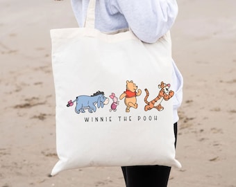 Winnie The Pooh Tote Bag,Pooh and Friends Tote Bag,Disney Trip Tote,Disney Vacation Bag,Tigger Bag,Disney Canvas Tote Bag,Kids Tote Bag
