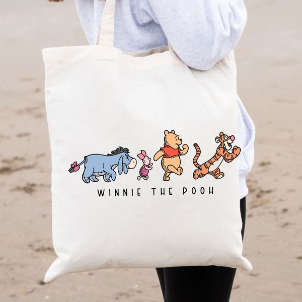 Winnie The Pooh Tote Bag,Pooh and Friends Tote Bag,Disney Trip Tote,Disney Vacation Bag,Tigger Bag,Disney Canvas Tote Bag,Kids Tote Bag