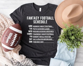 Funny Fantasy Football Schedule T-Shirt, Champion Gift