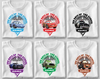 100 Days Of School Disney Cars Shirt,Matching Disney Cars T-Shirt,Disney 100 Days Of School Tee,Pixar Lightening McQueen Tee,Tow Mater Shirt